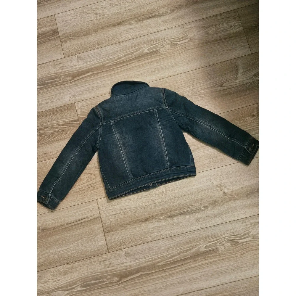 OshKosh Bgosh Kids Denim Trucker Jacket Sherpa Collar Blue Size 6 6X OSH11774